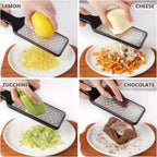 LHS Lemon Zester Grater Set of 3 - Cheese Grater Kitchen Tool for Parmesan Cheese, Ginger, Nutmeg, Chocolate, Vegetables, Stainless Steel Cheese Shredder（Fine & Ribbon & Coarse Blades）