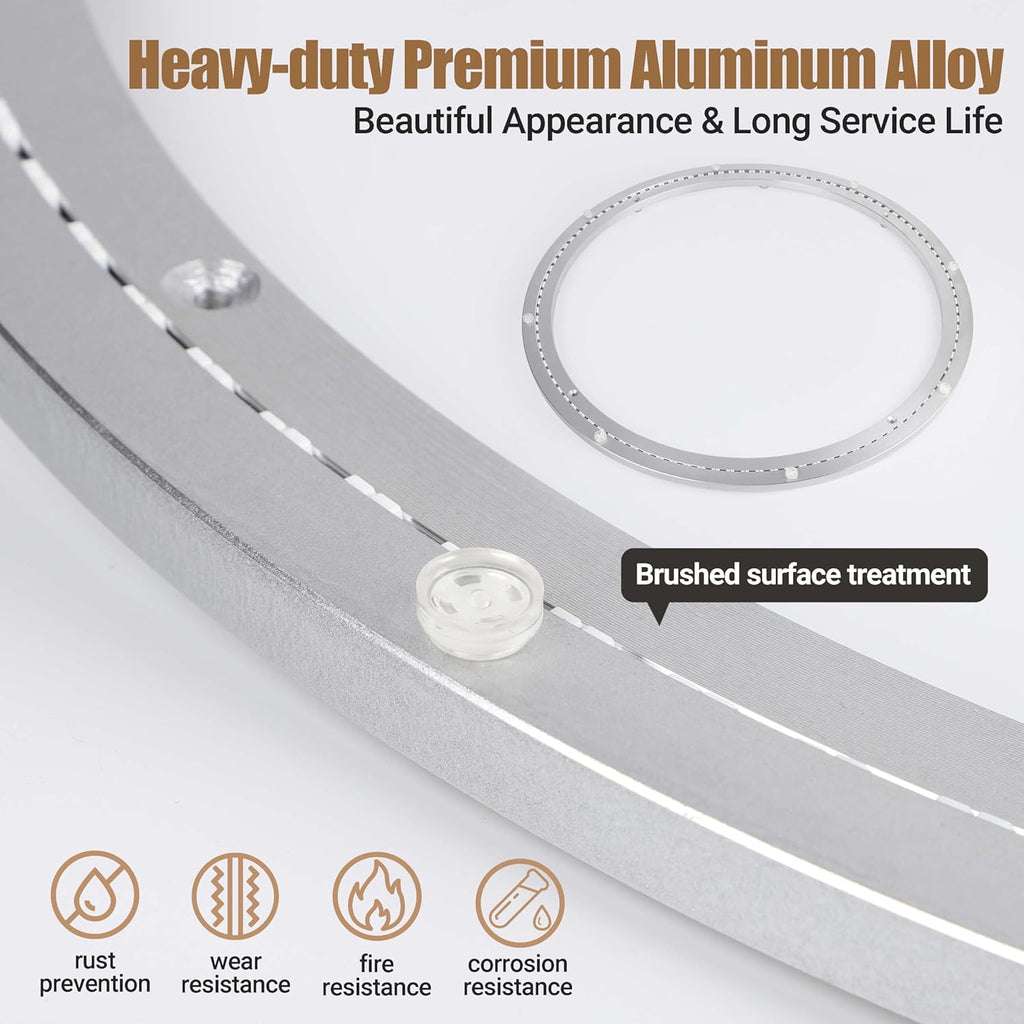 24 Inch Lazy Susan Bearing Heavy-Duty Aluminium Alloy Turntable Bearing, Mute Turntable Ball Bearing, Lazy Susan Hardware for Dining and DIY Dotating Furniture (Capacity up to 880lb)