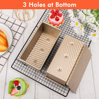 Beasea Pullman Loaf Pan with Lid, 2 Pack 0.5 lb Small Non-Stick Bread Loaf Pans Carbon Steel Mini Bread Toast Box for Homemade Bread Toast Oven Baking - Gold