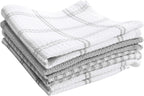 T-FAL Premium Waffle Dish Cloths: Highly Absorbent, Super Soft Long Lasting - 100% Cotton, 12"x13" Flat Waffle Dish Towel for Cleaning & Drying Dishes, (4-Pack), Grey