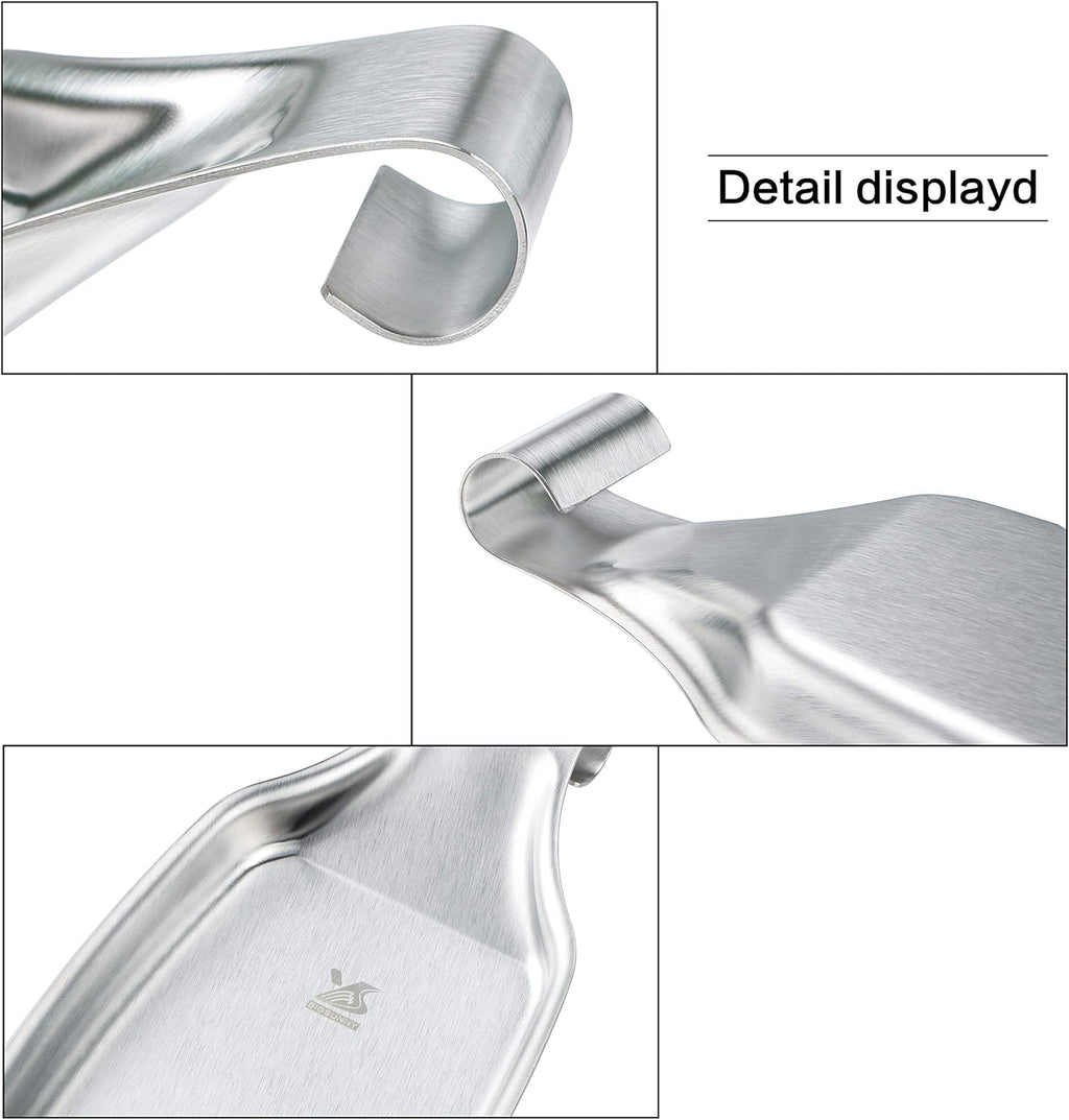MSY BIGSUNNY Spoon Rest for Stove Top, 304 Stainless Steel Cooking Utensils Spatula Rest for Kitchen Counter, 2 Pack