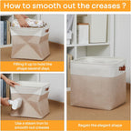 DULLEMELO Fabric Storage Cubes,13 inch Cube Stroage Bins for Empty Gift Basket,Toy Nursery Storage Linen Closet Organizers and Storage Baskets Shelves Bins(White&Khaki)