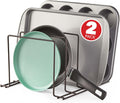 Stock Your Home Bronze (2 Pack) Steel Baking Pan Organizer Rack for Cabinet or Counter, Holder for Kitchen Cutting Boards, Pot Lids, or Cookie Sheets - Rust Proof Wire, Drying Storage
