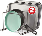 Stock Your Home Bronze (2 Pack) Steel Baking Pan Organizer Rack for Cabinet or Counter, Holder for Kitchen Cutting Boards, Pot Lids, or Cookie Sheets - Rust Proof Wire, Drying Storage
