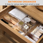 Criusia 8 Pack Drawer Organizer for Kitchen Gadgets, Large Clear Plastic Drawer Divider for Kitchen Accessories, Bathroom Organizers and Storage, Home Essentials for Makeup and Vanity Accessories