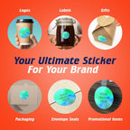 100 Custom Vinyl Stickers - Upload Your own Image, Text, Design, Logo - Personalized Logo Labels for Handmade, Packaging, Bottle, Jars, Candle, Brand Stickers (Blue Green, 1.5x1.5)
