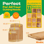 Riveira Two Tone Bamboo Wood Cutting Board – Versatile And Durable: Set Of 3 Pcs Rectangular Wooden Cutting Board – Natural Wooden Cutting Boards For Kitchen – Complete Bamboo Wooden Chopping Board