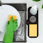 Zulay Kitchen Large Silicone Sponge Holder (12x4) – Flexible Sink Organizer Tray for Kitchen & Bathroom – Multipurpose Soap Dish for Sponges, Makeup, Trinkets & More (Chocolate)