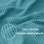 Homaxy 100% Cotton Waffle Weave Kitchen Dish Towels, Ultra Soft Absorbent Quick Drying Cleaning Towel, 13 x 28 Inches, 4-Pack, Lake Blue