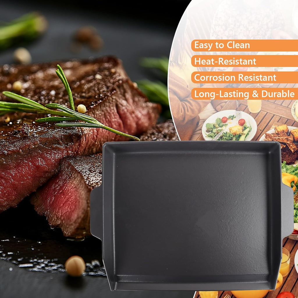 Universal Cast Iron Flat Top Griddle for Gas/Stove/Electric/Charcoal Grill,23" X 16 BBQ Griddle Insert for Weber Camp Chef Nexgrill StoveTop Griddle,Tailgating Nonstick Coating Cooking Skillet Pan,1PC