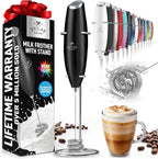 Zulay Kitchen Milk Frother with Patented Tornado Triple Whisk – Handheld Foam Maker for Coffee, Lattes, Matcha & Hot Chocolate – Rich, Creamy Froth in Seconds -