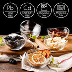 Volarium CRYSTALIA Small Glass Bowls for Kitchen Prep, Modern Round Serving Dishes for Dessert, Salad, Fruit, Pudding, Candy, Cereal, Ice Cream, Stackable Bowls Set of 6 (Medium 7 1/4 oz)