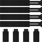 Bamboo Drawer Dividers Organizer with Inserts, Expandable from 12.5-21.7", Adjustable Drawer Organizer Separators for Utensils, Dresser, Bedroom, Bathroom, Closet, Clothing, Office (Black)