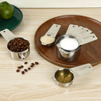 Smithcraft Measuring Cups Set, Stainless Steel Measuring Cup Set 7, 18/8 Stainless Steel Measuring Cups for Kitchen, Metal Meausing Cups for Baking, Dry Nesting Measuring Tools-3/4, 2/3 Measure Cup