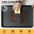 Cookie Sheet for Baking, Ceramic Baking Sheet Jelly Roll Pan, Thicker Carbon Steel Baking Sheet Non Stick, 15.3 x 11.3 Inch Baking Tray for Oven