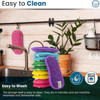 – 10 Kitchen Sponges Pack– Washable and Reusable Dishes Sponge Rubber – 6 X 3 inches - Multicolored