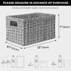 GRANNY SAYS Wicker Baskets with Handles - Gray Storage Baskets (2-Pack) for Organizing Cabinet, Coffee Table