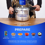 Universal (6.3 Quart / 6 Liter) Anti-Rust Ultra Pressure Cooker, Aluminum Pressure Cooker for 7 Servings, Even Heat Distribution, Diameter 9.4 inches, Height 9.6 inches
