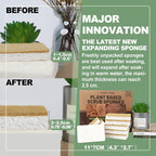Aheroi Natural Dish Sponge, 32 Count Plant-Based Biodegradable Compostable Kitchen Sponges for Dishes Bulk, Organic Eco Friendly Cleaning Sponge for Bathroom, Household, Non Scratch Non Toxic
