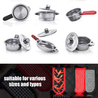 Geiserailie 8 Pieces Pan Handle Sleeve Heat Resistant Pot Sleeve Grip Non-Slip Skillet Pot Holder Machine Washable Cast Iron Handle Cover Cotton Assist Holder, 4 Styles, 3 x 6 Inch(Elegant Style)