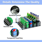 Drink Organizer for Fridge, Soda Can Organizer for Fridge, Self-Pushing Glide Drink Dispenser for Refrigerator-Holds up to 25 Cans Black (5 Rows)
