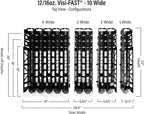 Visi-FAST Spring Push Drink Dispenser, Refrigerator Organizers and Storage for 12/16 oz Beverages, Bottles, and Cans, Drink Dispenser for Fridge, Commercial and Home, (Pack of 6)