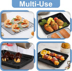 TeamFar Toaster Oven Pans with Racks Set, 9.25 x 7 x 1 Inch Carbon Steel Mini Baking Pan Tray with Rack for Roasting Cooling, Non-Toxic & Heavy Duty, Nonstick & Easy Clean, (2 Pans & 2 Racks)