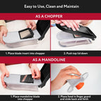 Fullstar Mandoline Slicer for Kitchen - Vegetable Chopper, Onion Potato Food Veggie Fruit Slicer and Cutter with Container, Kitchen Gadgets & Accessories, Home Essentials (6-in-1, White/Black)