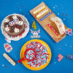 4th of July Sprinkles, Red White and Blue Sprinkle, Patriotic Sprinkles for Cake Decorating, Edible Nonpareils, Perfect for Baking, Cupcake Decorations, Ice Cream Toppings, 150g/5.29oz