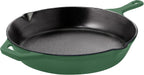 Utopia Kitchen Cast Iron Frying Pan 12.5 Inch, Cast Iron Chefs Pan, Pre Seasoned Skillet, Safe Grill Cookware for Indoor & Outdoor Use, Green