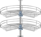 32" Kidney Lazy Susan for Corner Cabinet, Lazy Susan Replacement Shelves Turntable for Cabinet,Chrome Rotating Storage Rack for Corner Cabinet Organizer (Cannot be Door-Mounted)