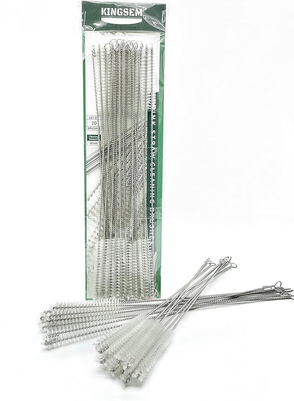20PCS Straw Cleaner Brush kit, Straw Brush of 8mm-10.6 inch for Water Bottle Sippy Cup with Straw, Glass Straw,Piper Cleaning, Tubes Cleaning Like Filter and Sink Drain Hair Remover