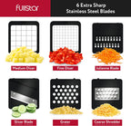 Fullstar Mandoline Slicer for Kitchen - Vegetable Chopper, Onion Potato Food Veggie Fruit Slicer and Cutter with Container, Kitchen Gadgets & Accessories, Home Essentials (6-in-1, Full White)