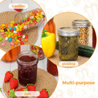 Eathtek 8 oz Mason Jars 20 Pack, 240ml Mini Canning Jars with Regular Lids for Jelly Herbs Spice Honey Storage, Small Glass Jars Candle jars, Extra Lids Tags Label Included