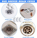 Yinkin 6 Pcs Drain Covers to Keep Bugs Out Silicone Shower Floor Tub Stoppers Bathtub Drain Stoppers Sewer Anti-Odor Mats Deodorizing Plugs for Bathroom(6 x 6 Inch,Round,Grey and White)