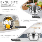 HaWare Mixing Bowls with Airtight Clear Lids, 6-Piece Stainless Steel Strong Nesting Bowls Set, Metal Salad Bowl for Cooking, Prepping, Baking, Serving & Food Storage, Size 4.6, 3, 1.5QT, Teal Blue