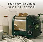 Dualit Classic 2 Slice NewGen Toaster - Stainless Steel - Hand Built in the UK - Replaceable ProHeat elements - Defrost Bread - Mechanical Timer - Evergreen Classic Toaster