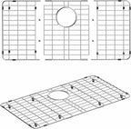 iPEGTOP Sink Rack for Bottom of Sink, Stainless Steel Sink Protector 28-3/8" x 14-3/16" Rear Drain Hole, Detachable Sink Grid Sink Grate with Hole Cover for Kitchen Sink Single Sink Bowl, Three-Piece