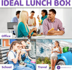 Everusely - Bento Box - Lavender, 27oz / 0.8 L - Stainless Steel Lunch Box with Leakproof Condiment Container - 3 Compartment Snack Organizer for On the Go Meals - Freezer & Dishwasher Safe