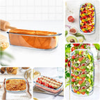 Glass Loaf Pans With Lids - 1.9 Qt for Baking Bread | Oven, Dishwasher, Fridge, Freezer & Microwave Safe | Suit for Lasagna, Meatloaf, Banana Bread - 2Pcs