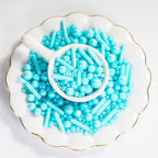 Kasvan Blue Mix Sugar Sprinkles - Edible Candy Pearls with 4-Claw Sprinkle Pen,118g/4.16 Oz, Gift Box Pack, Baking Cake Decorations, Ice Cream Toppings and Cookie Decorating (Blue)