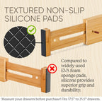 Night Tree Expandable Bamboo Drawer Dividers – Spring-Loaded Wooden Organizers for Clothes, Kitchen Utensils, Bathroom, and Dresser Drawers (17.5" to 21.5")