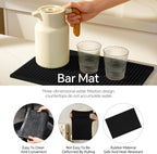 2 Pack Bar Mat, Home Bar Tool Drying Mats, Bar Accessories for The Home Bar Set 18''x12''（Black） for Bars, Outdoor Camping, Bar for Home