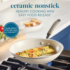 Rachael Ray Cucina Ceramic Cookware Set - 13 Pieces - Ceramic Pots and Pans Set w/Nonstick Frying Pans, Saute Pan, Saucepans, Stockpot, Lids, Pan Protectors & Cooking Utensils - Almond