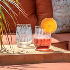 Rolf Glass Cyclone Stemless Wine Tumbler | 17 Ounce Set of 2 | Proudly Made in the USA | Large Engraved Wine Glasses | Lead-Free Glass