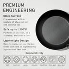 Made In Cookware - Seasoned 12" Blue Carbon Steel Frying Pan - (Like Cast Iron, but Better) - Professional Cookware - Crafted in Sweden - Induction Compatible