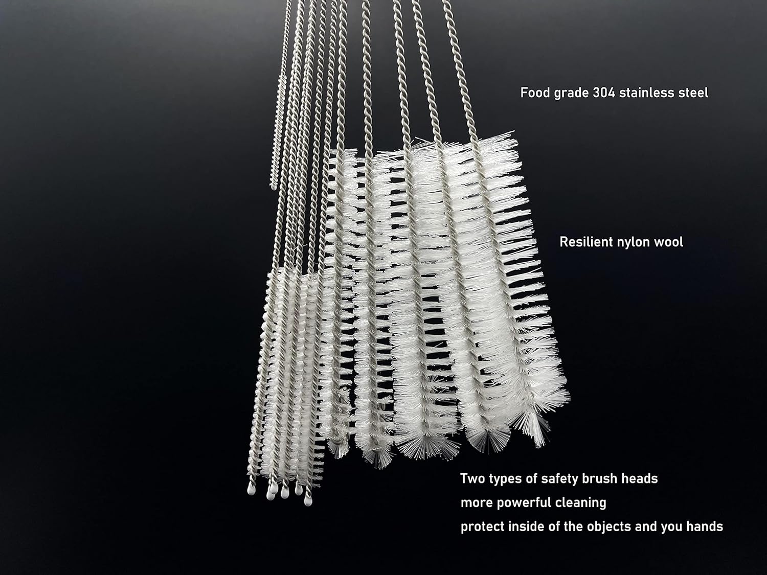 12 PCS Straw Cleaner Brush kit with 2mm-25mm /6.5-10 INCH for Tube and Pipe.Tumbler, Sippy Cup, Bottle with Straw,Hummingbird feeders and Drinking Straw, Brushes for Cleaning Tanks