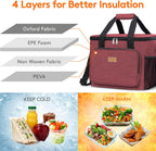 Lifewit Large Lunch Bag Insulated Lunch Box Soft Cooler Cooling Tote for Adult Men Women, Burgundy 40-Can (24L)
