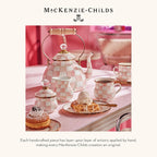 MACKENZIE-CHILDS Enamel Utensil Holder, Kitchen Utensil Holder for Countertop, Storage Caddy, Pink-and-White Rosy Check