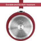 Utopia Kitchen Nonstick Cookware 3 Piece Set, Non-Stick Frying Pans with Induction Bottom, 8, 9.5 & 11 Inches Frying Pans with Bakelite Handles, PFOA Free, Red & Black